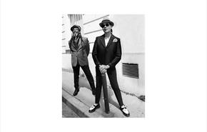 black and white image of the band
